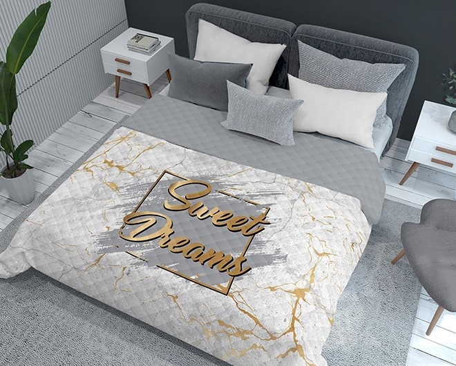 Bedsprei Sweet Dreams marmer look 220x240 cm