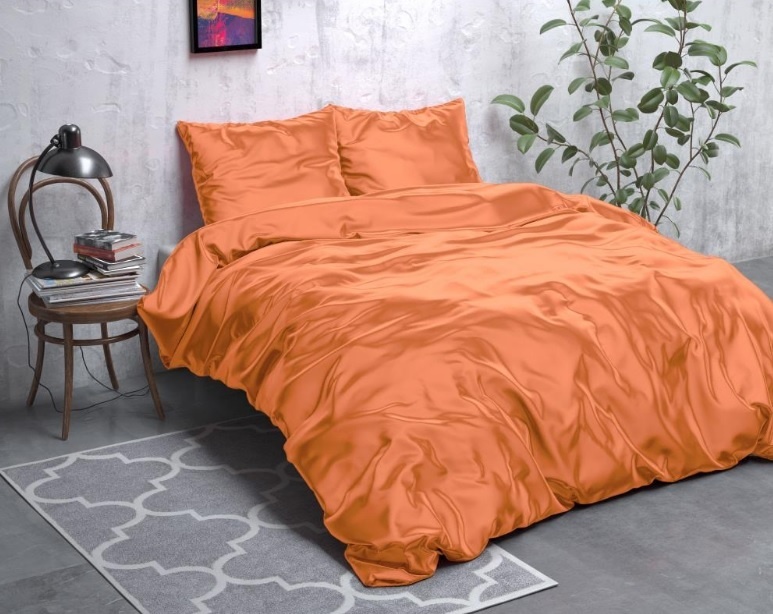 Beauty Skin Care dekbedovertrek pastel orange - glans satijn