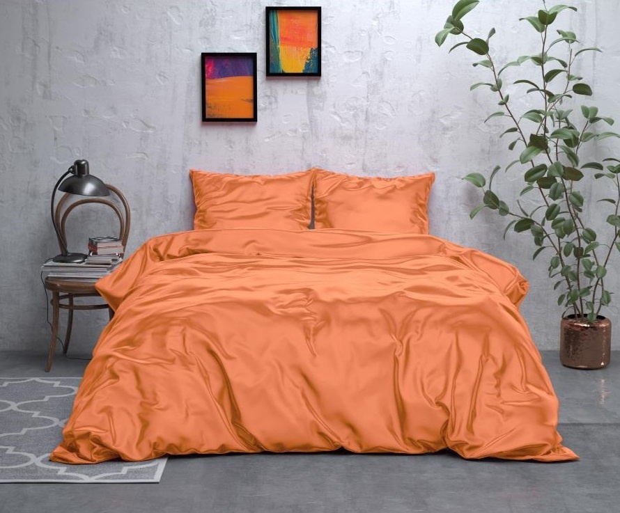 Beauty Skin Care dekbedovertrek pastel orange - glans satijn