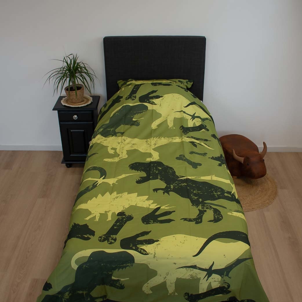 Decoware dekbedovertrek Dinosaurs - katoen - 140x220 + 60x70 cm
