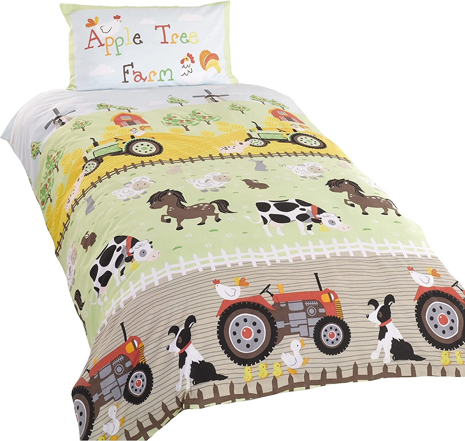 Kinderdekbedovertrek Boerderij - blended katoen - 135x200 + 50x75 cm