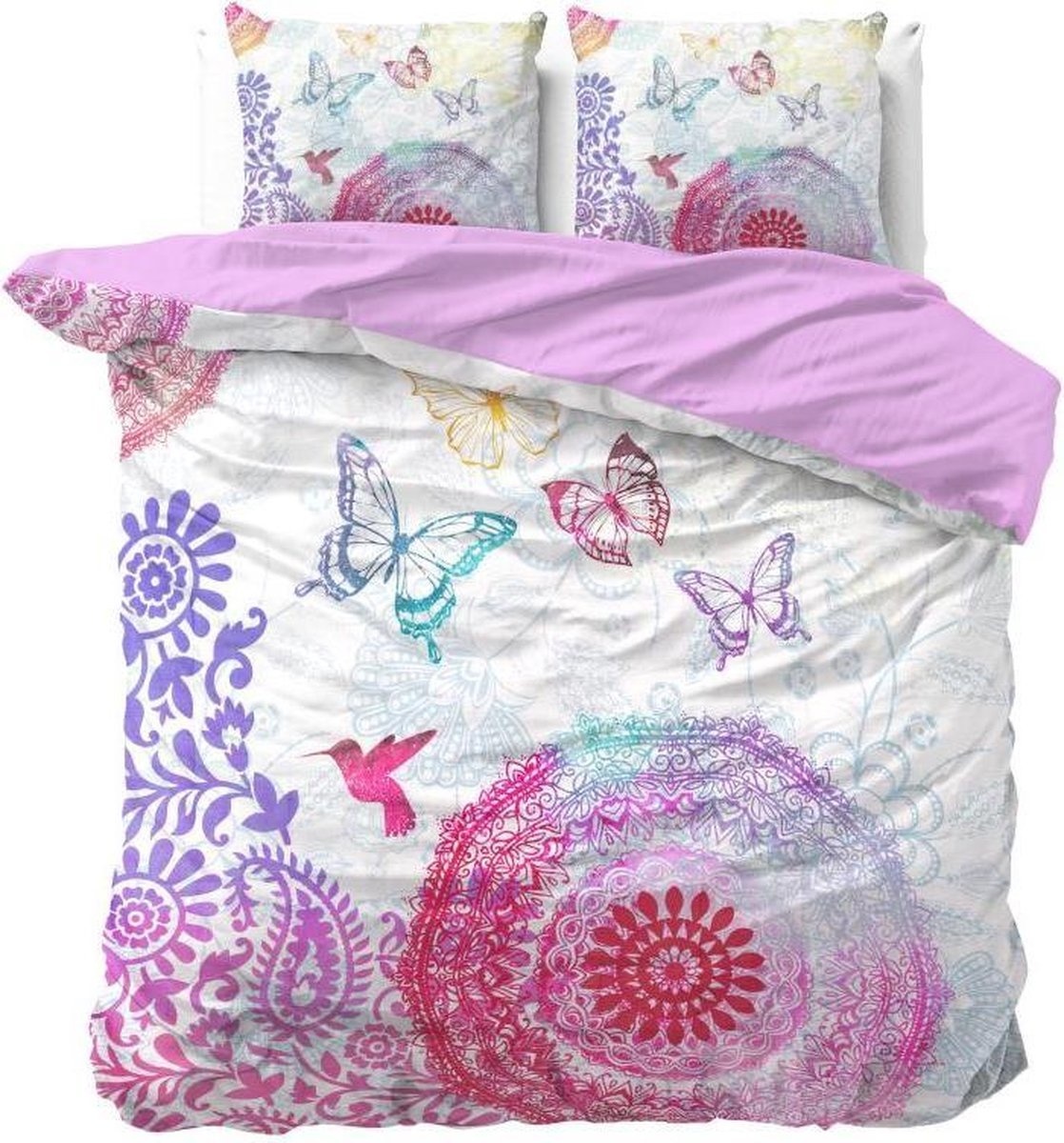Dreamhouse dekbedovertrek Peach Mandela - katoen - Lits-jumeaux (240x220 + 2st 60x70cm)