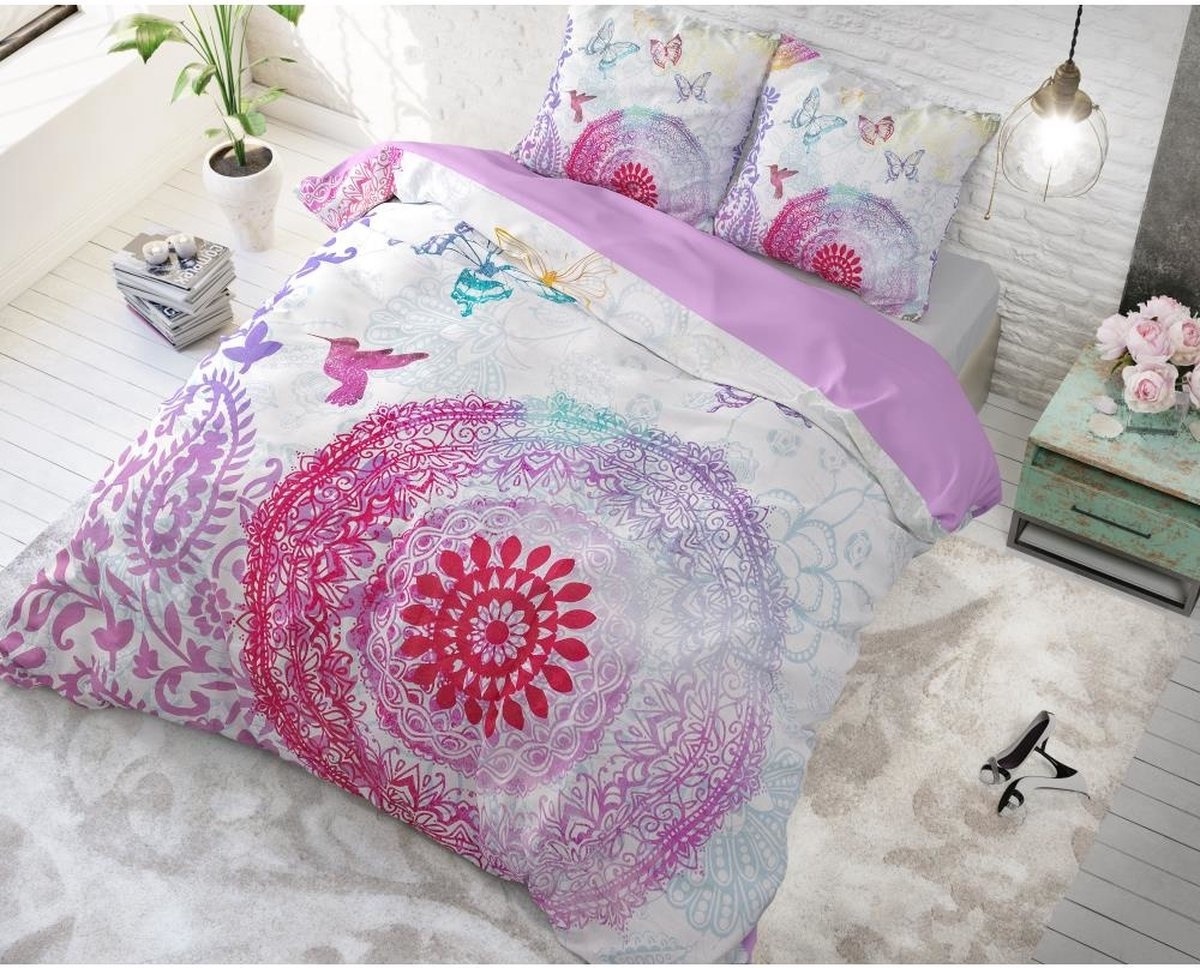 Dreamhouse dekbedovertrek Peach Mandela - katoen - Lits-jumeaux (240x220 + 2st 60x70cm)