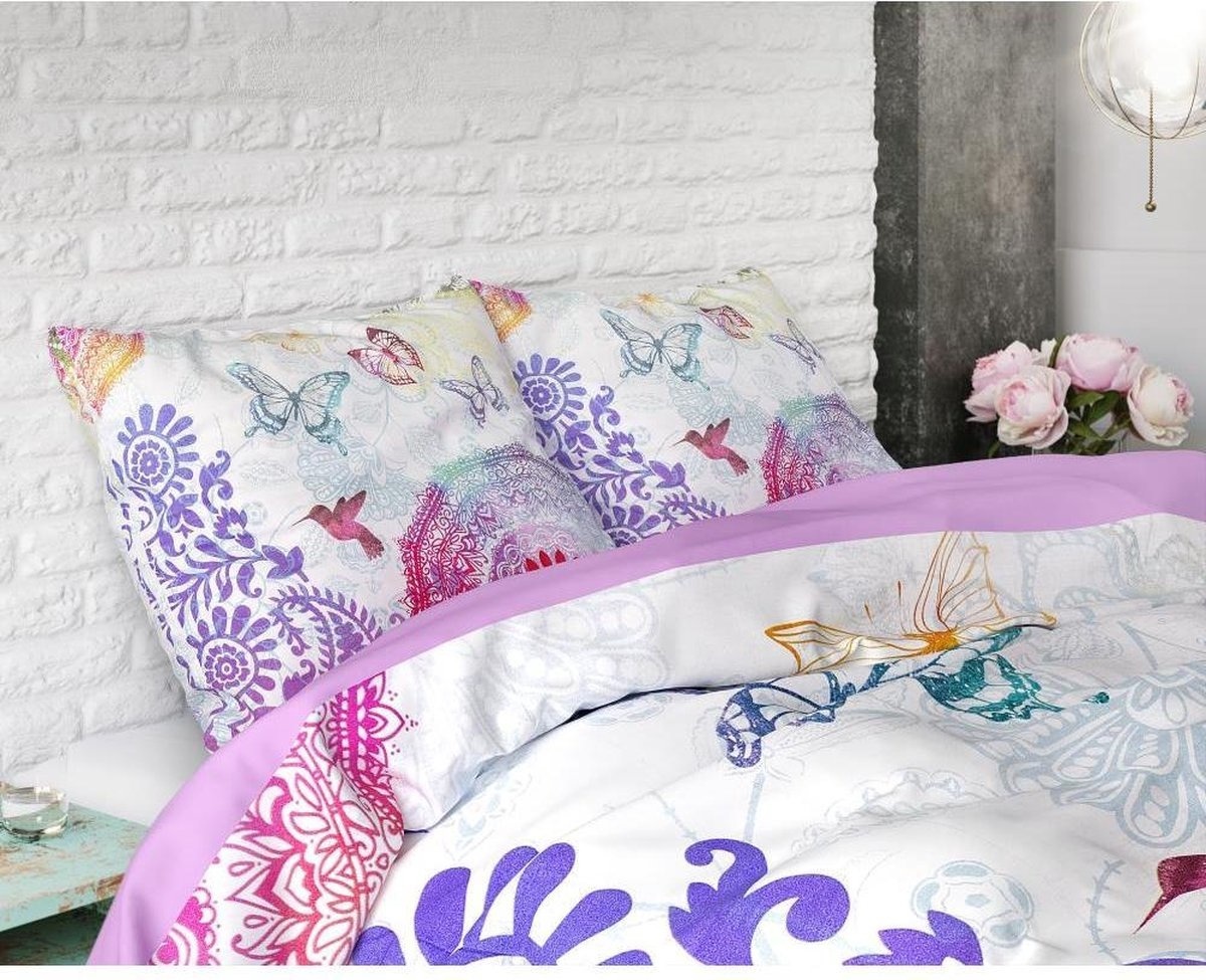 Dreamhouse dekbedovertrek Peach Mandela - katoen - Lits-jumeaux (240x220 + 2st 60x70cm)