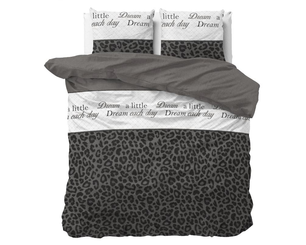 Sleeptime dekbedovertrek Dream and Sleep - Antraciet - blended katoen
