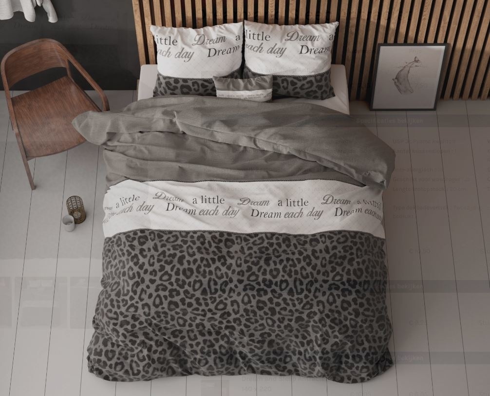 Dekbedovertrek Dream and Sleep - Antraciet - blended katoen