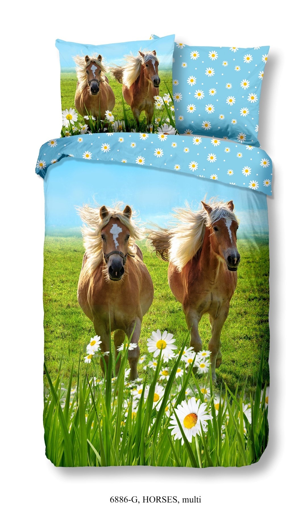 Dekbedovertrek Pony's - katoen - 140x220 + 60x70 cm