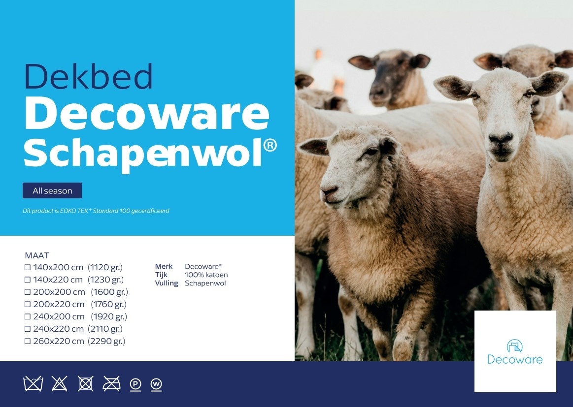 All season dekbed - Schapen wol