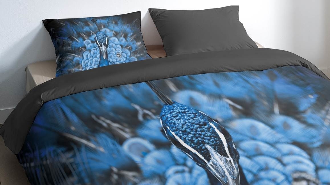 Dekbedovertrek Pauw blauw - microvezel