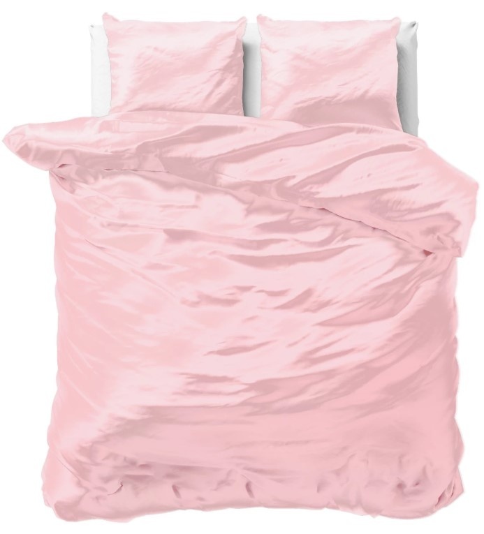 Beauty Skin Care dekbedovertrek - roze - glans satijn