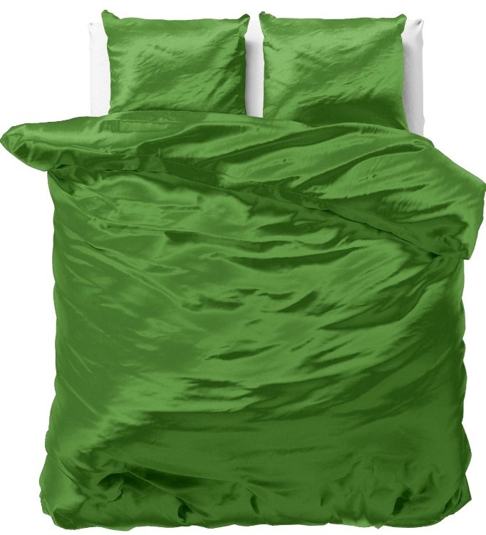 Beauty Skin Care dekbedovertrek - groen - glans satijn
