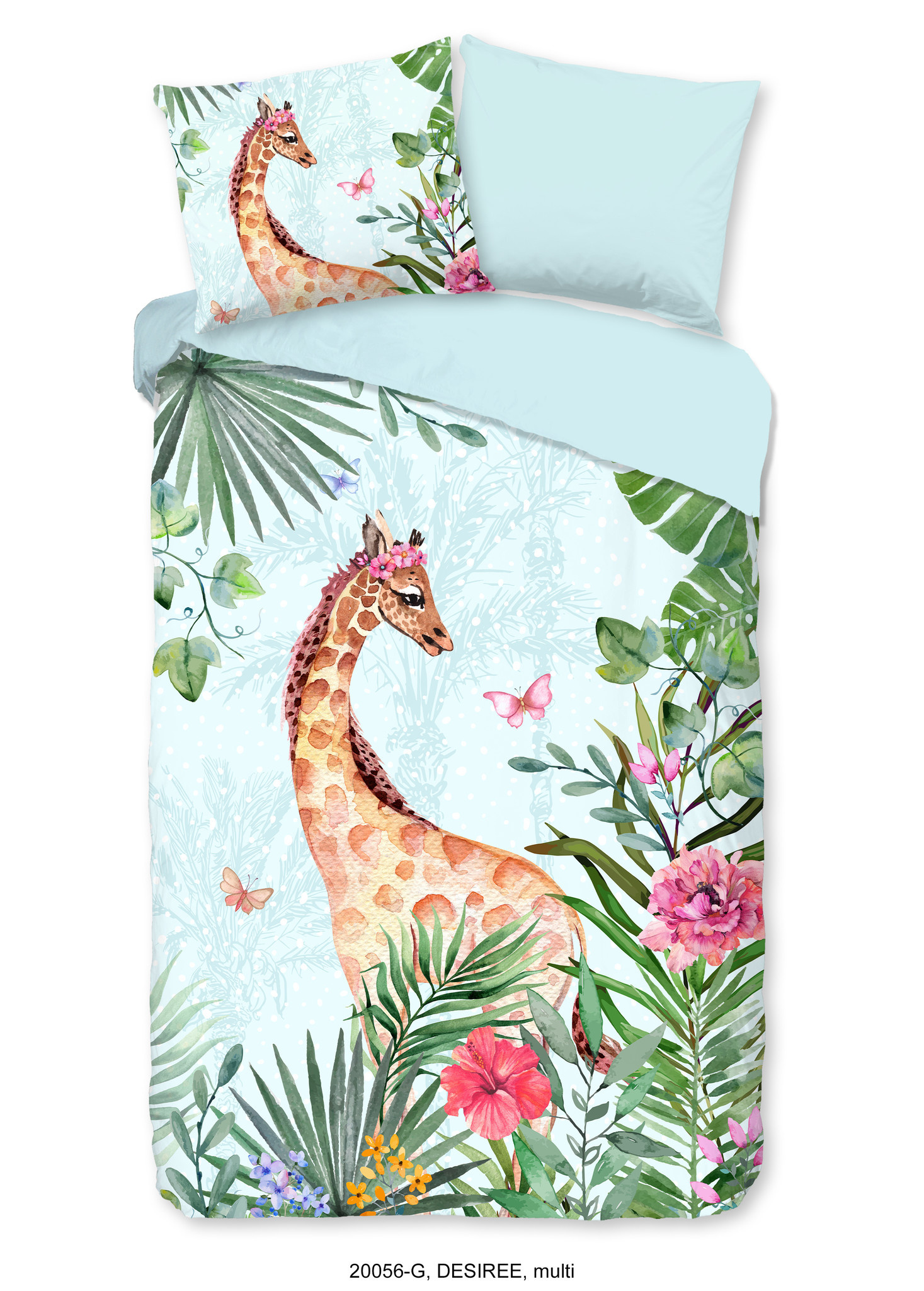 Dekbedovertrek Giraffe jungle - 140x220 + 60x70 cm - katoen
