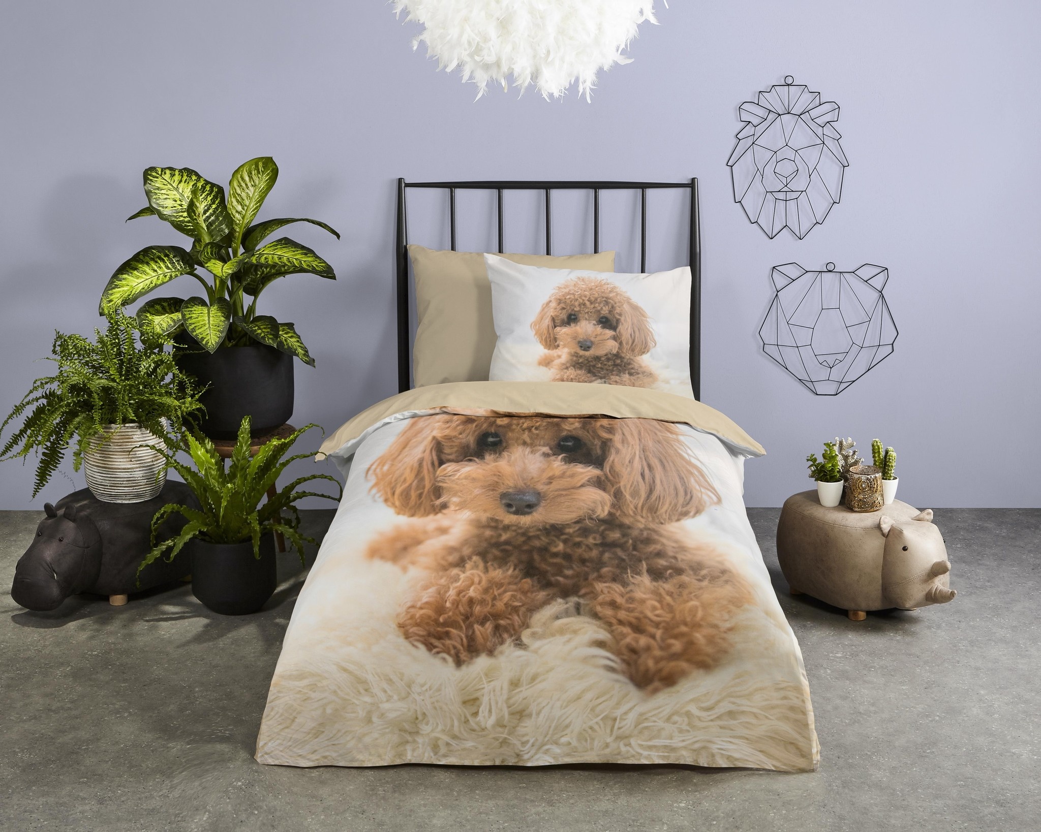 Good Morning dekbedovertrek Cute - katoen - 140x220 + 60x70 cm