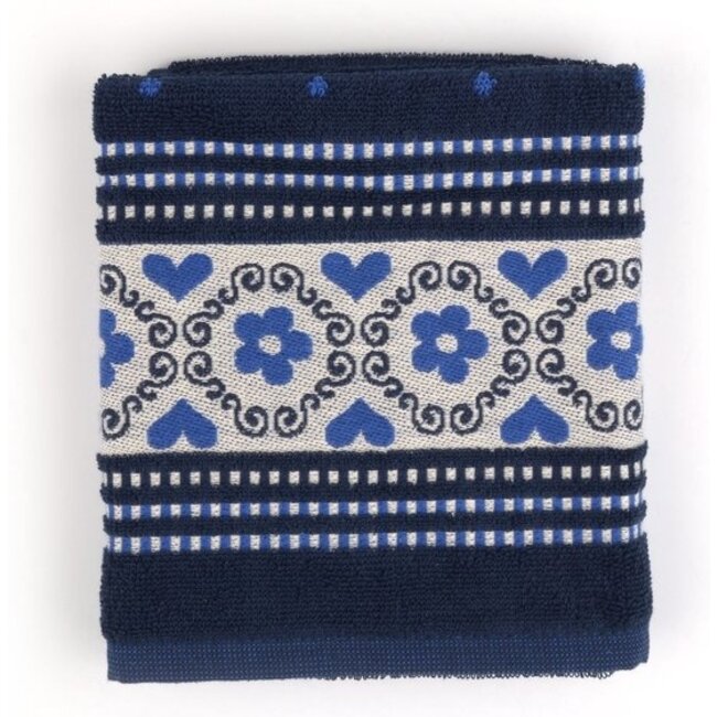 Handdoek Blossom - Donkerblauw