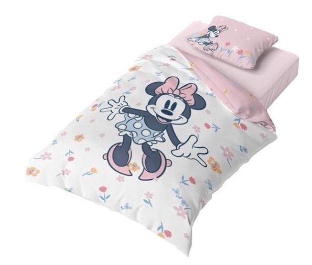 Minnie Mouse dekbedovertrek Flowers - katoen - 140x200 + 65x65 cm
