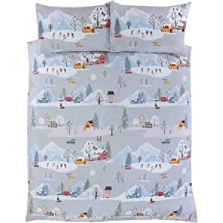 Finest Homeware Dekbedovertrek Winter town - blended katoen