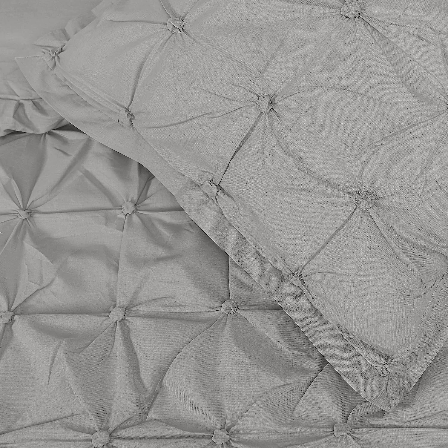 Sleepdown dekbedovertrek Roched grijs - blended katoen - 1-persoons (135x200 + 50x75cm)