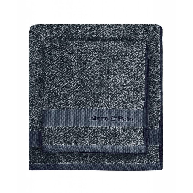 Washandje - Melange - marine - zilver - 16x22 cm