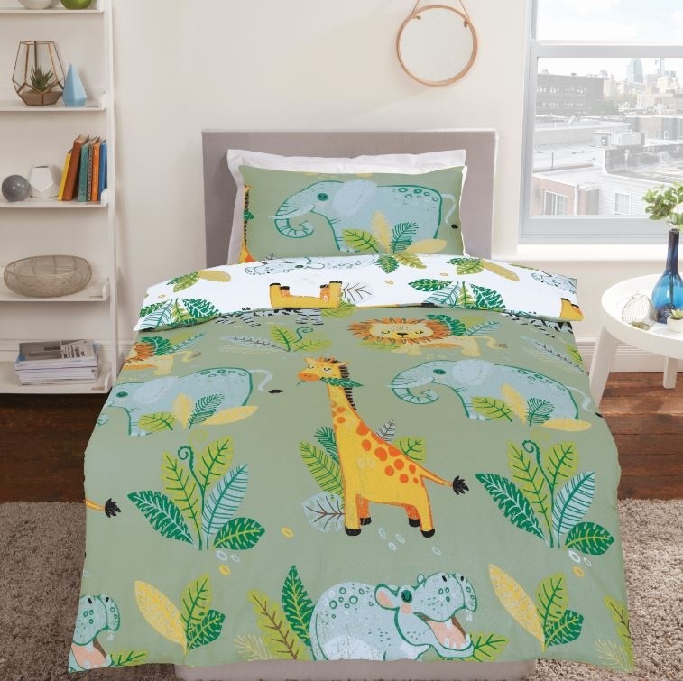 Decoware dekbedovertrek Rumble In The Jungle - katoen - 140x220 + 60x70 cm