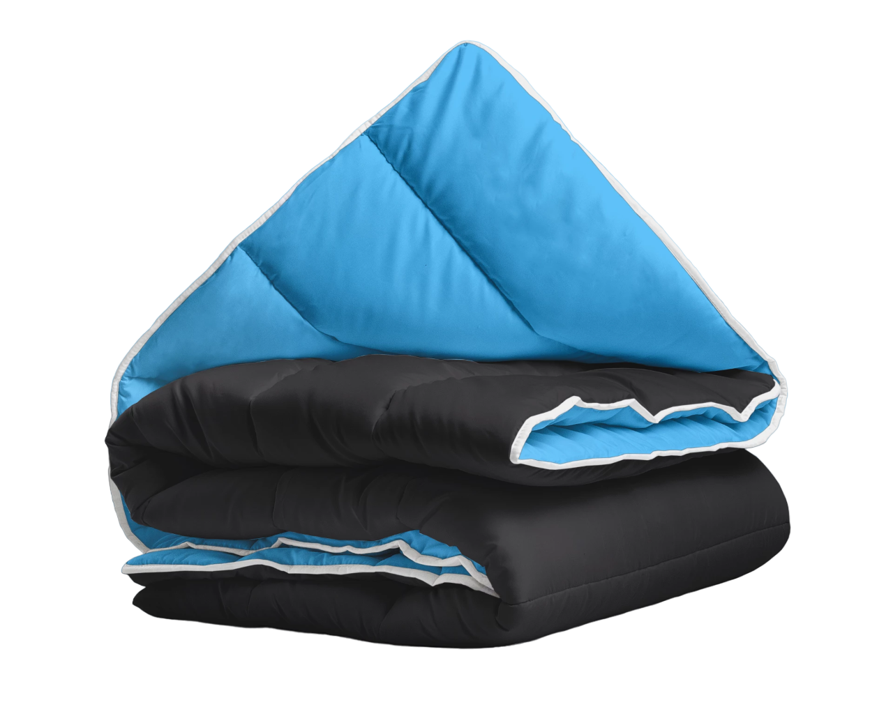 All in one lazy dekbed - Dekbed en overtrek in 1 - Zwart/Blauw
