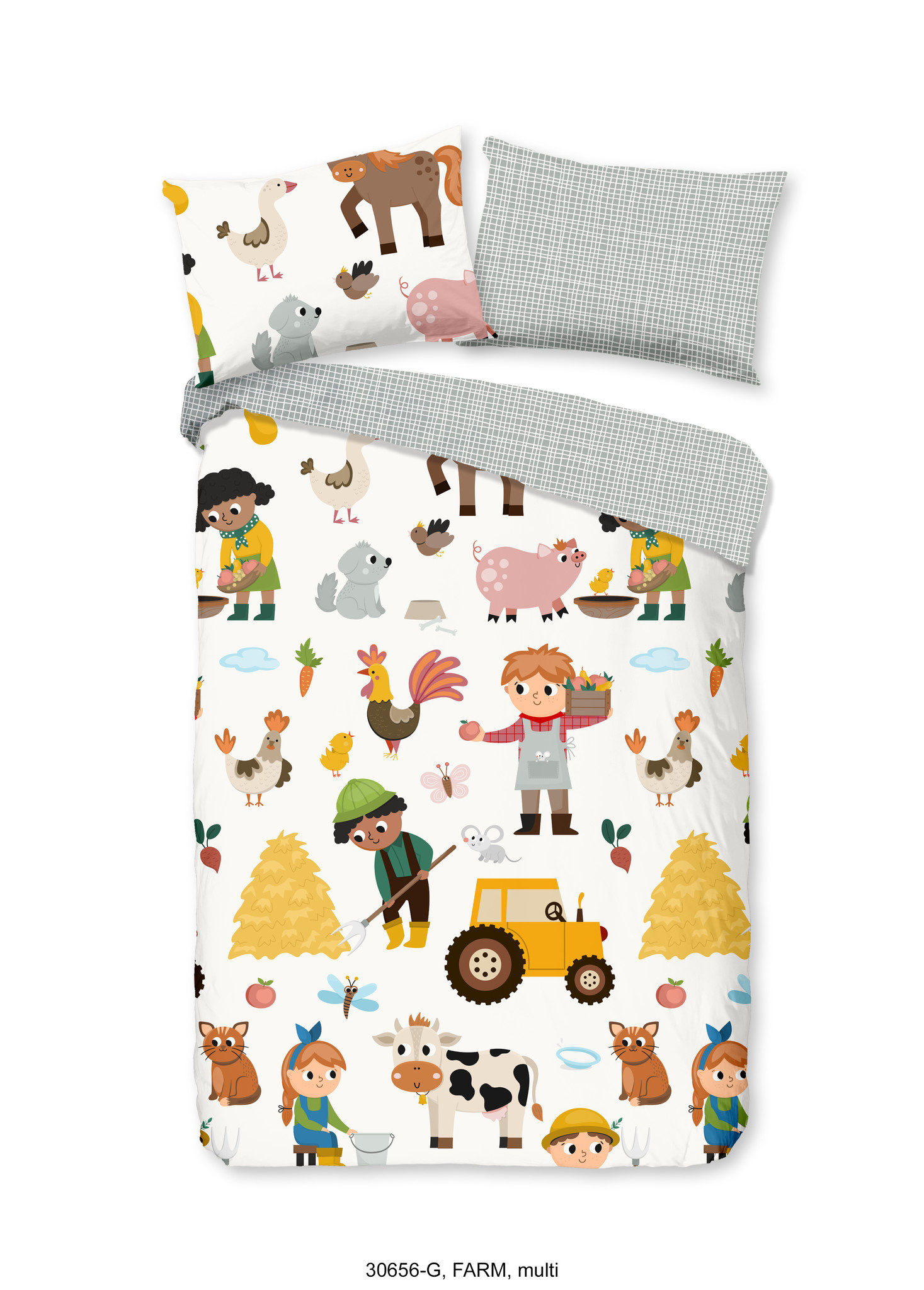 Good morning dekbedovertrek Farm - katoen - 140x220 + 60x70 cm