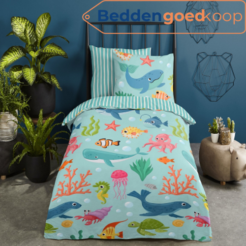 Baby dekbedovertrek Ocean - katoen - 100x135+40x60 cm