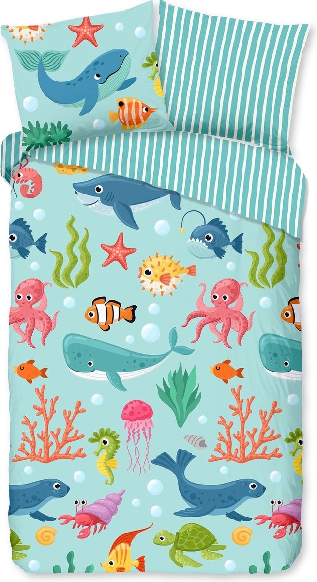 Baby dekbedovertrek Ocean - katoen - 100x135+40x60 cm