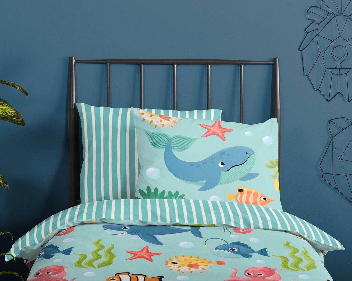Baby dekbedovertrek Ocean - katoen - 100x135+40x60 cm