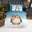 Kinderdekbedovertrek 140x220 – Good Morning Pingi – Pinguïn met Sjaal – Flanel – 100% Katoen – Met Instopstrook