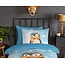 Kinderdekbedovertrek 140x220 – Good Morning Pingi – Pinguïn met Sjaal – Flanel – 100% Katoen – Met Instopstrook