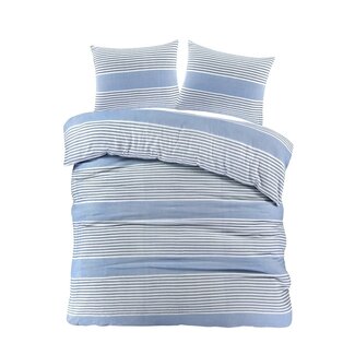 Day dream Day Dream Dekbedovertrek – Blauw met Strepen – Katoen