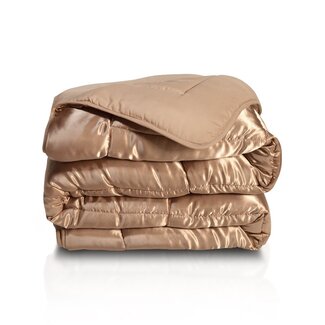 Zydante® Eazy dekbed en overtrek in 1 - Glans satijn - 250 gsm -Taupe