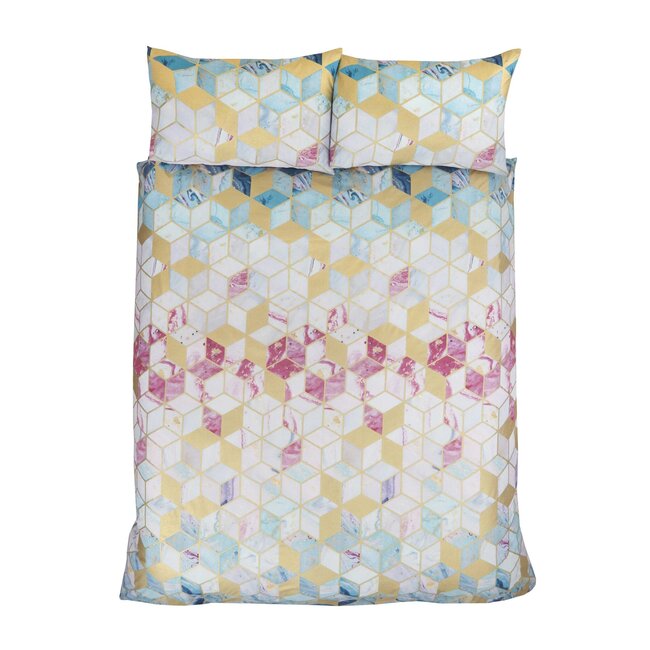 Dekbedovertrek 135x200 – Quartz Marmerprint – Finest Homeware – Polykatoen – Zonder Instopstrook – Met Knoopsluiting