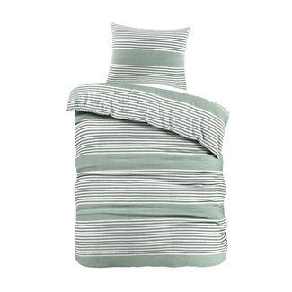 Day dream Day Dream Dekbedovertrek 140x220 – Groen met Strepen – Katoen