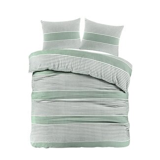 Day dream Day Dream Dekbedovertrek 200x220 – Groen met Strepen – Katoen
