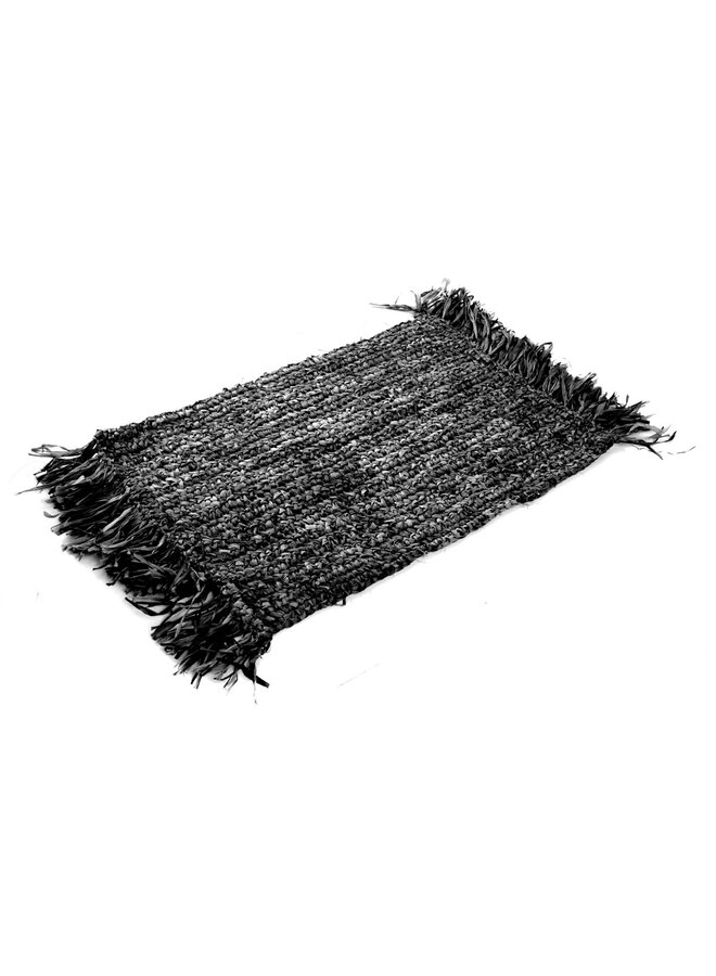 The Fringe Raffia Placemat Rectangular - Black