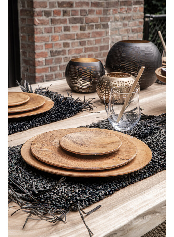 The Fringe Raffia Placemat Rectangular - Black
