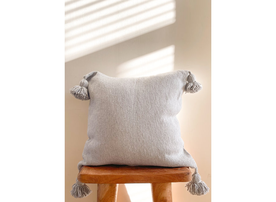 Pompom Pillow - Gray