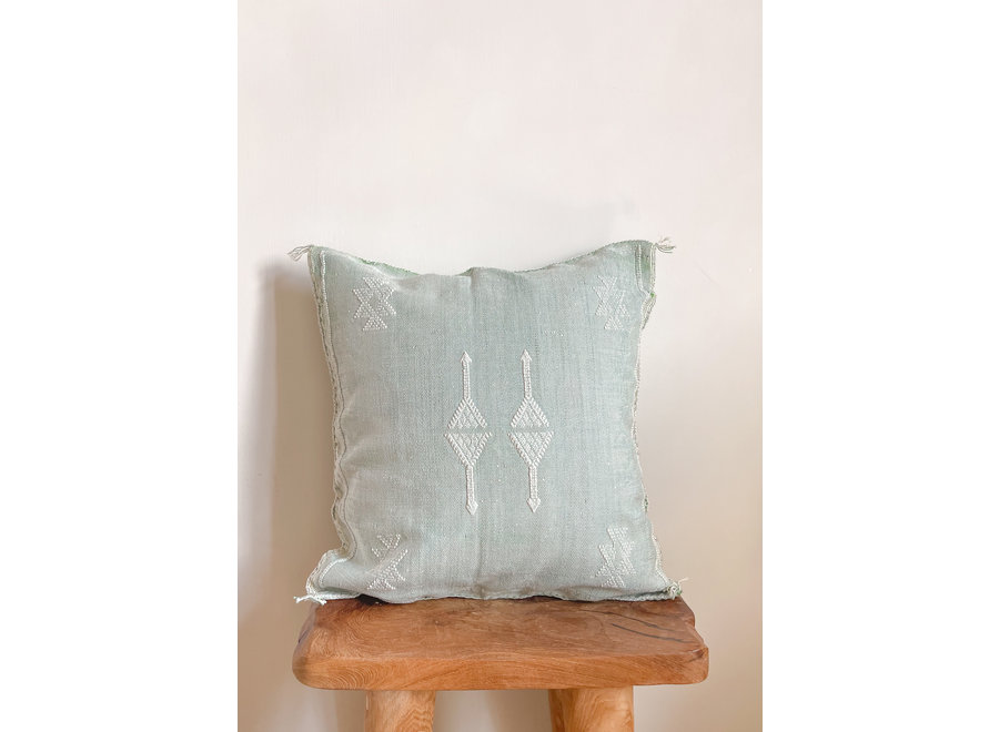 Cactus Silk Cushion  - Blue