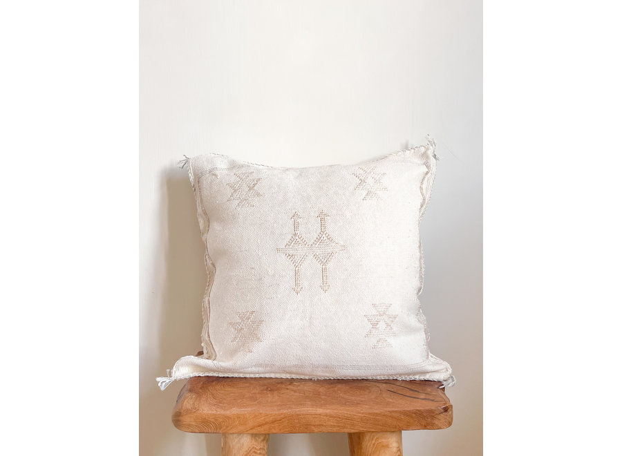 Cactus Silk Cushion - Off White