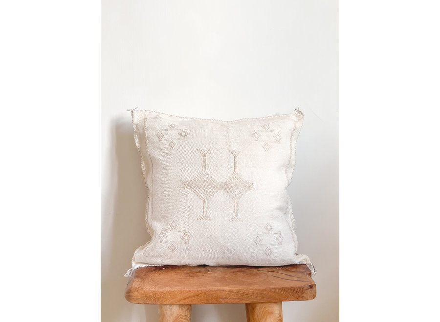 Cactus Silk Cushion - White
