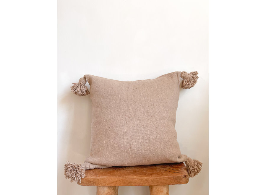 Pompom Pillow -  Beige