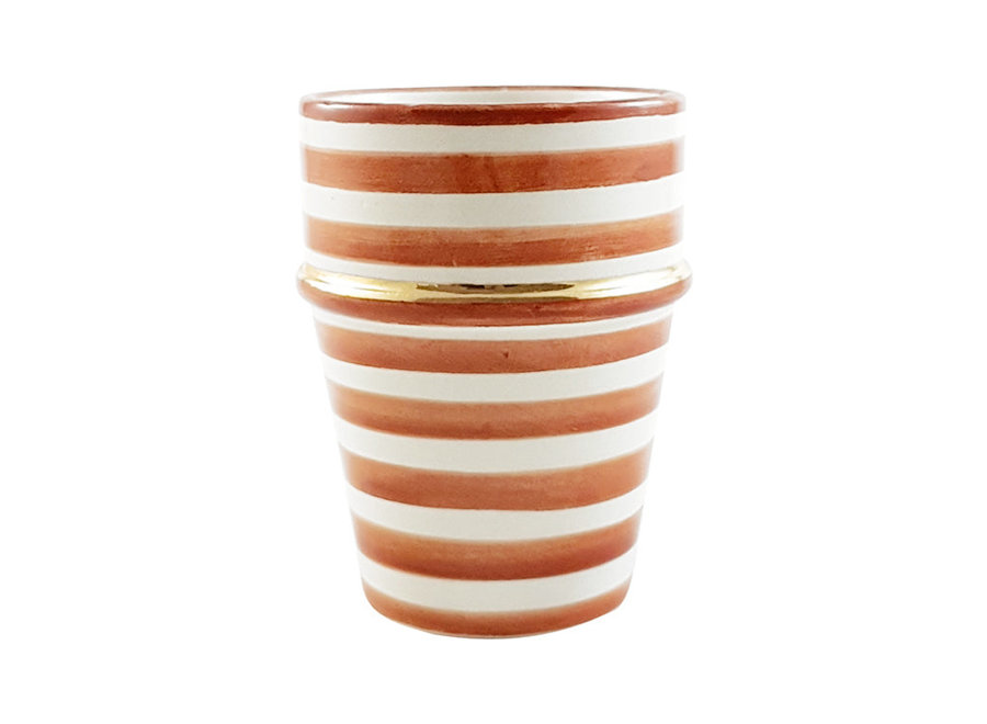 Cup Beldi Gold - Striped - Marsala