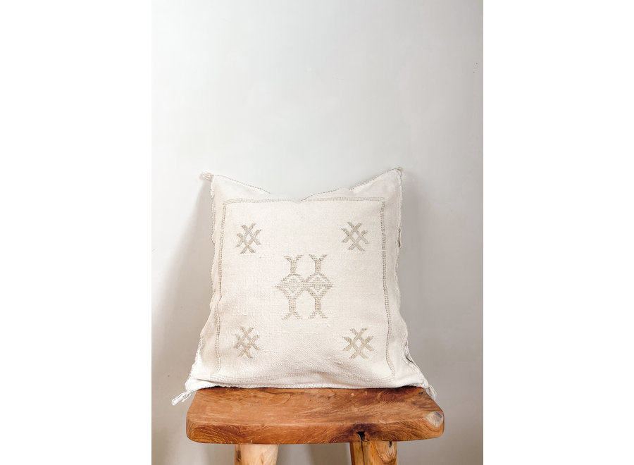 Cactus Silk Cushion - Off White