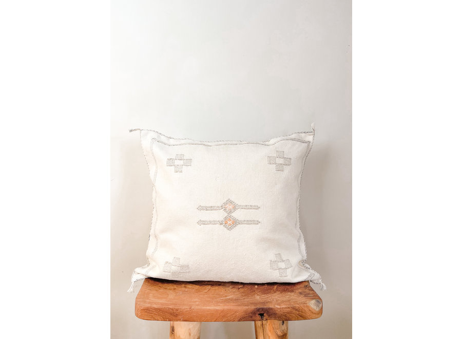 Cactus Silk Cushion - Off White