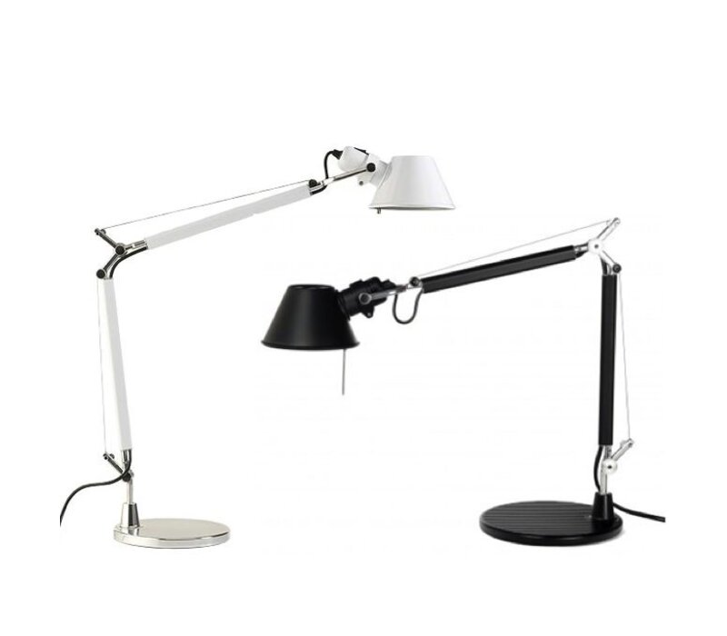 Tolomeo bureaulamp met voet Zwart/Wit of LED