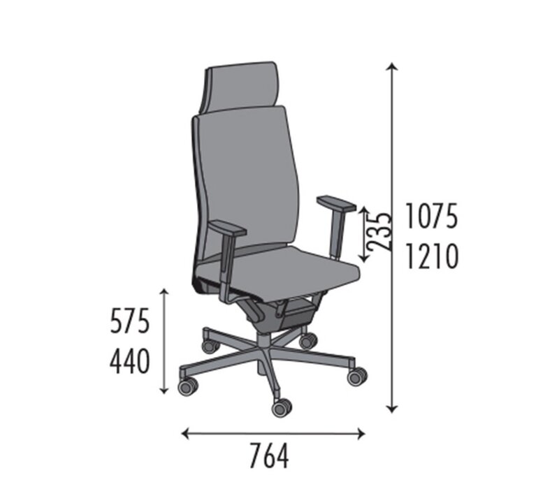Director bureaustoel zwart leder