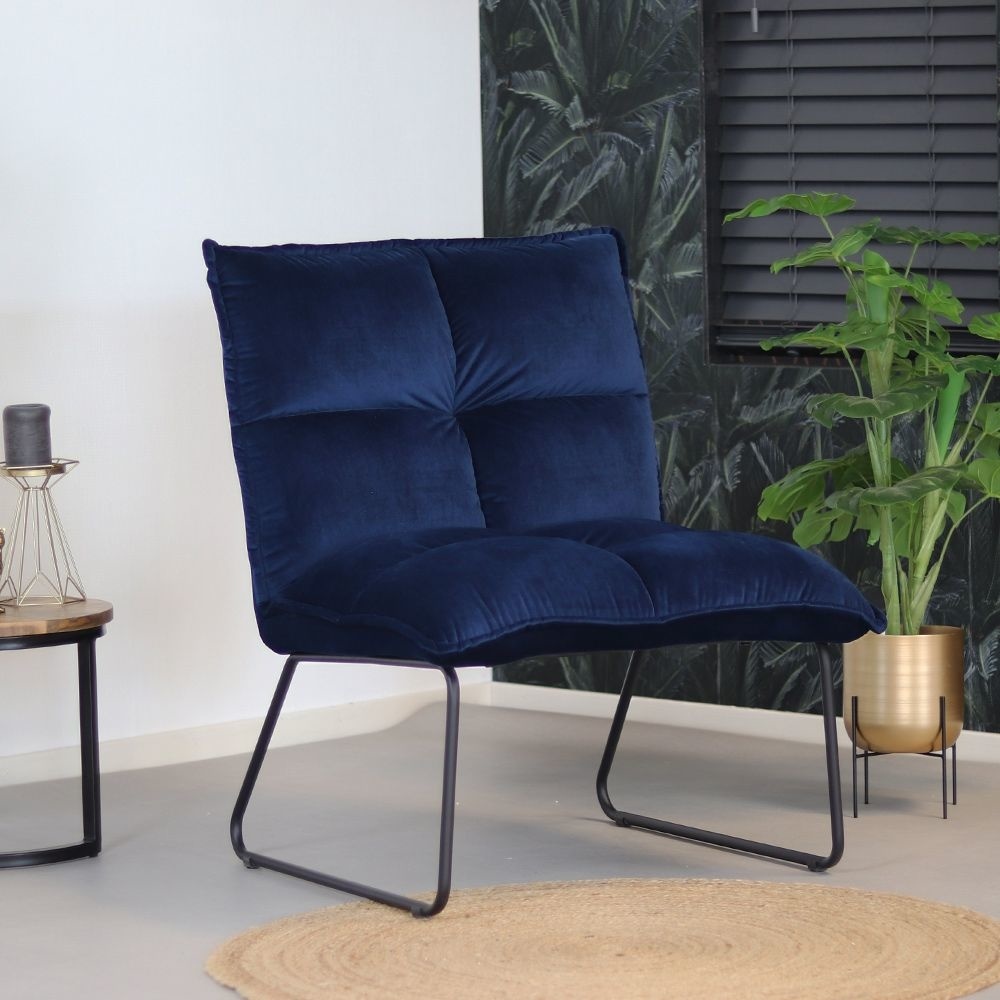 Samt Sessel Lia modern blau | MOBOLS - Mobols