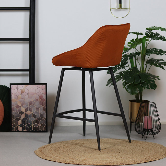 Barhocker Cord Lola 180 Grad drehbar kupfer 70 cm | MOBOLS - Mobols