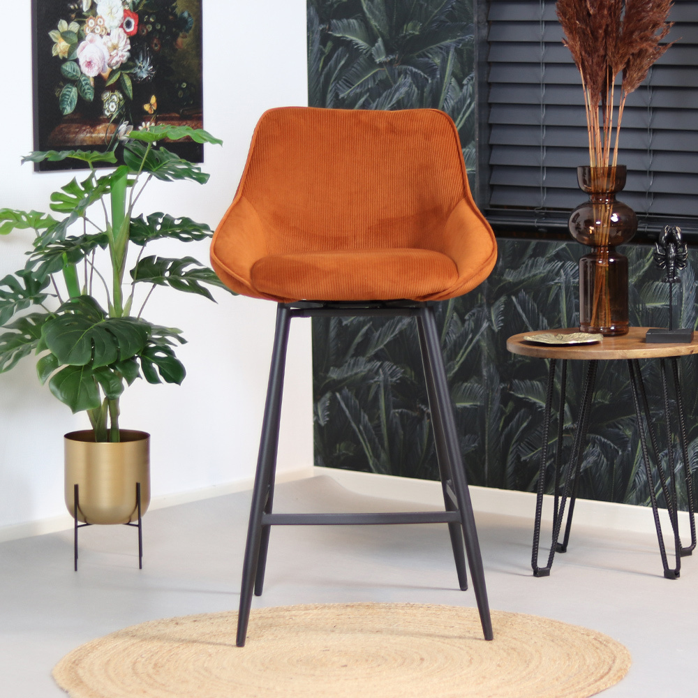 Barhocker Cord Lola 180 Grad drehbar kupfer 70 cm | MOBOLS - Mobols